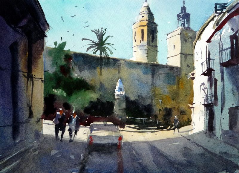 Sitges_church_old_town