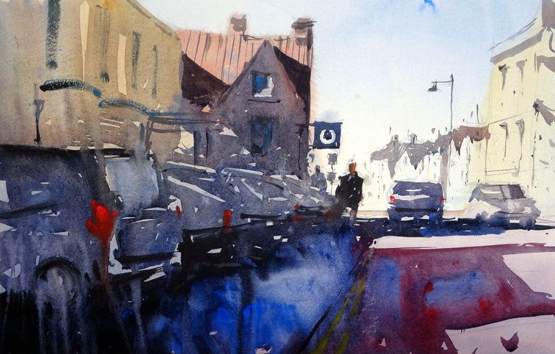 Parked_cars_along_high_street_towards_horseshoe_pub