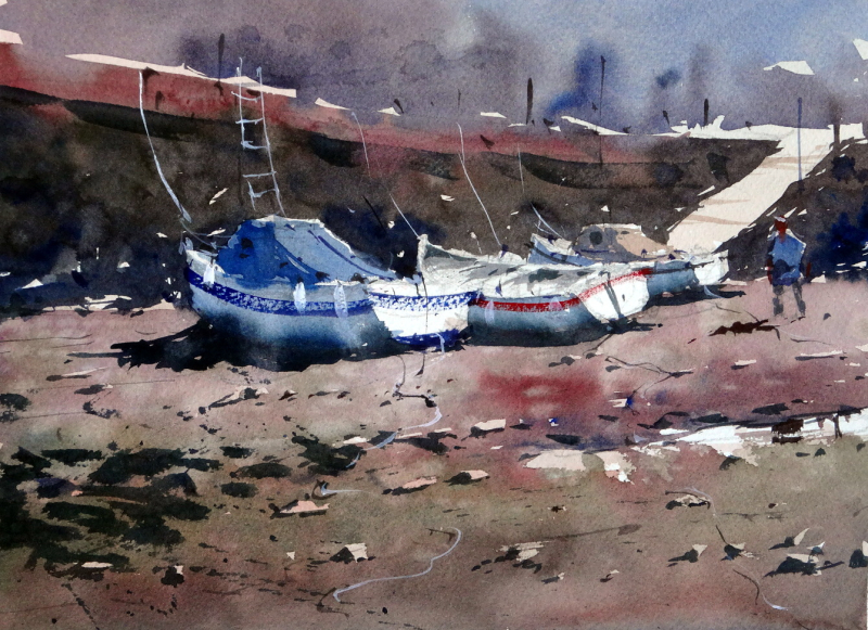 Fisherman_returning_to_3_boats_lowtide