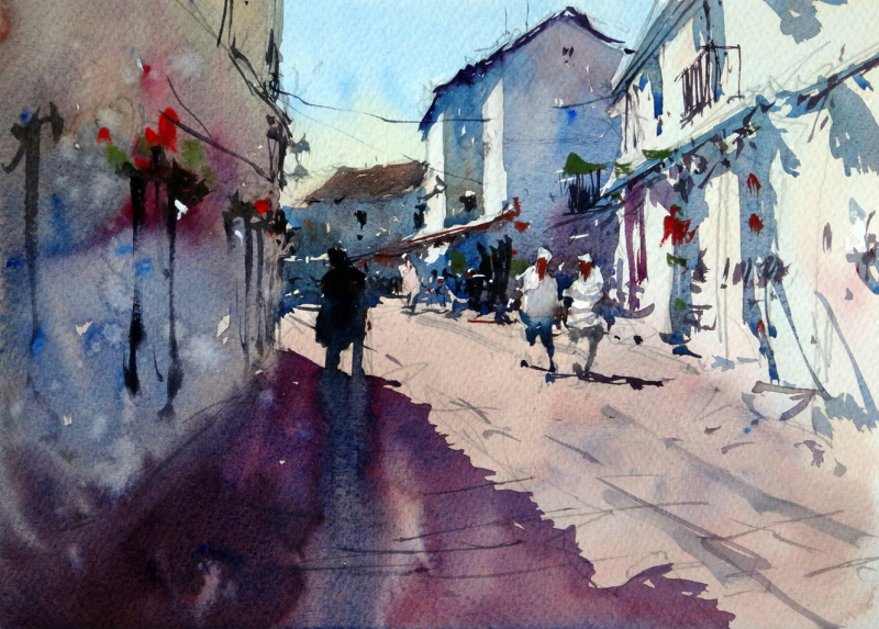 Mijas calle malaga towards souvenir shop Mijas calle malaga towards souvenir shop