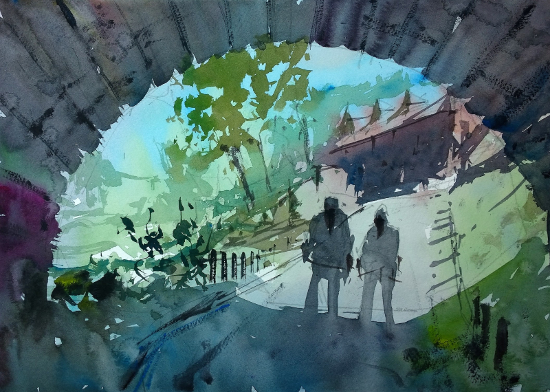 Avoncliff viaduct plein air Avoncliff viaduct plein air