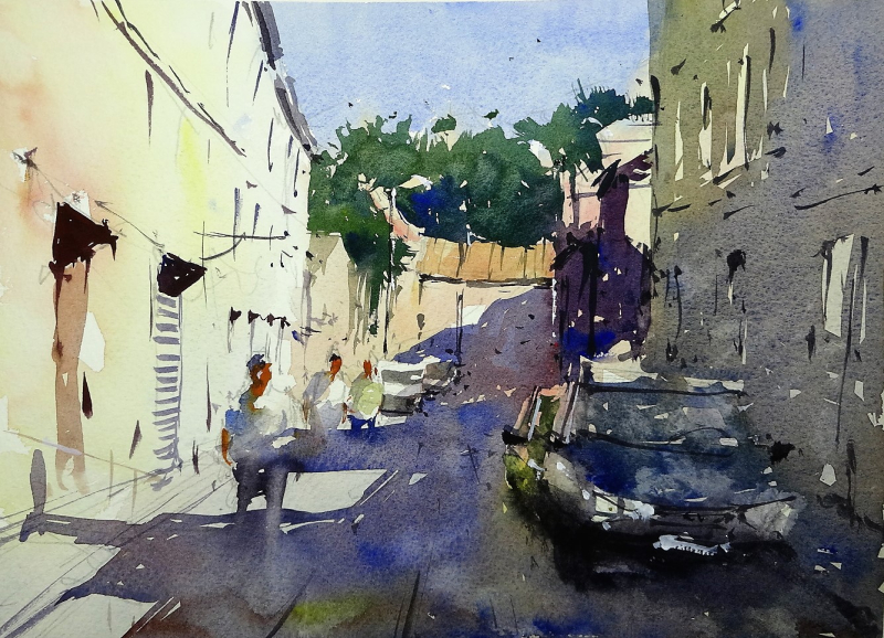 Sunlit street St Foy La Grande Sunlit street St Foy La Grande