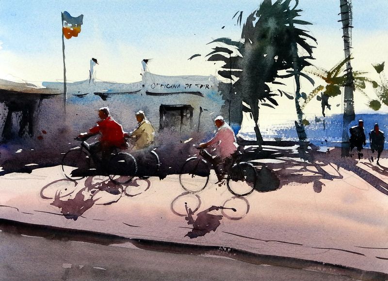 Cycling_up_the_promenade_puerto_del_carmen_lanzarote Cycling_up_the_promenade_puerto_del_carmen_lanzarote