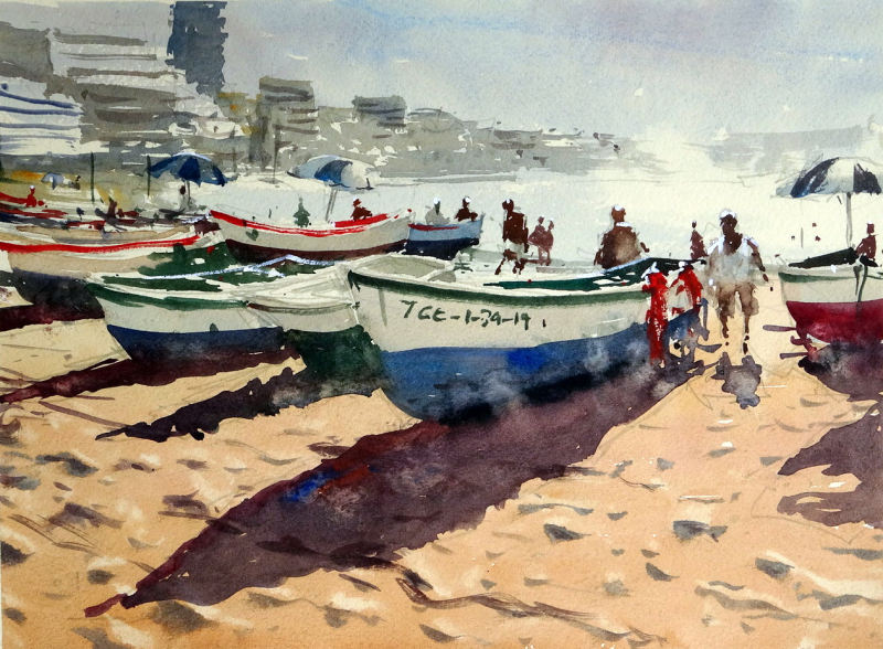 Boats_and_surf_playa_de_las_canteras_gran_canaria