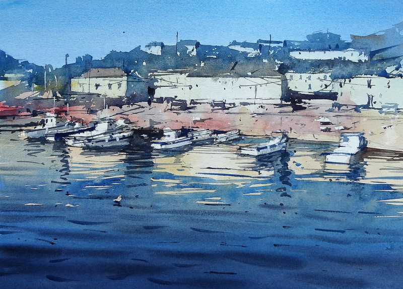 Sun shining on saltash river tamar