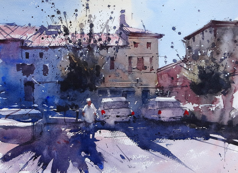 Sunlit roof tops villefranche Sunlit roof tops villefranche