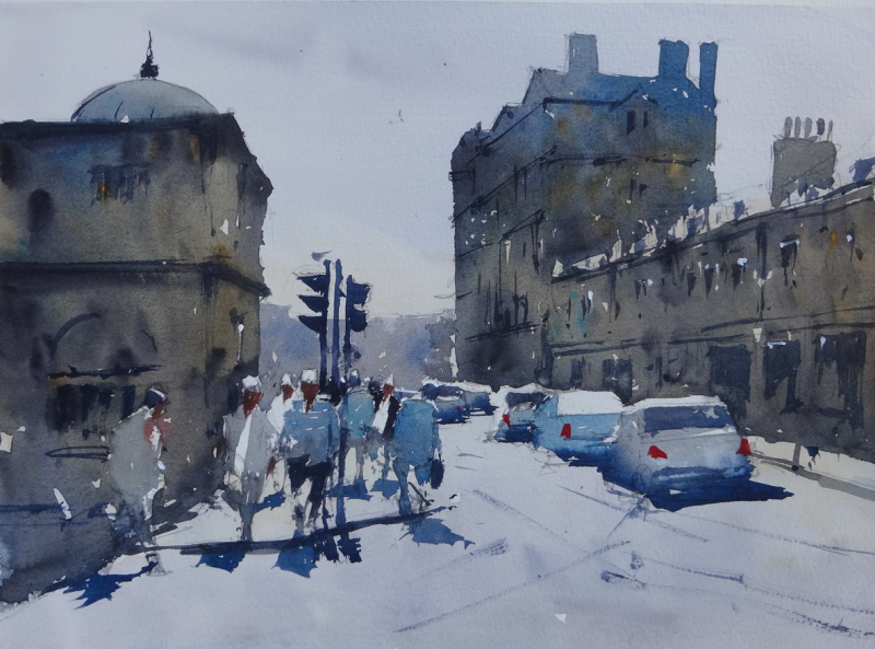 Grand parade bath from pulteney bridge Grand parade bath from pulteney bridge