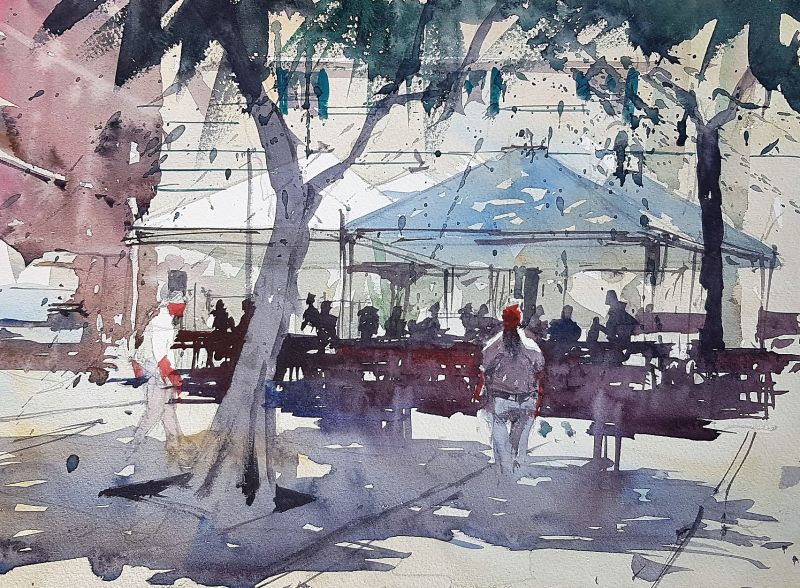 Street Cafe in the shade Cagliari Street Cafe in the shade Cagliari