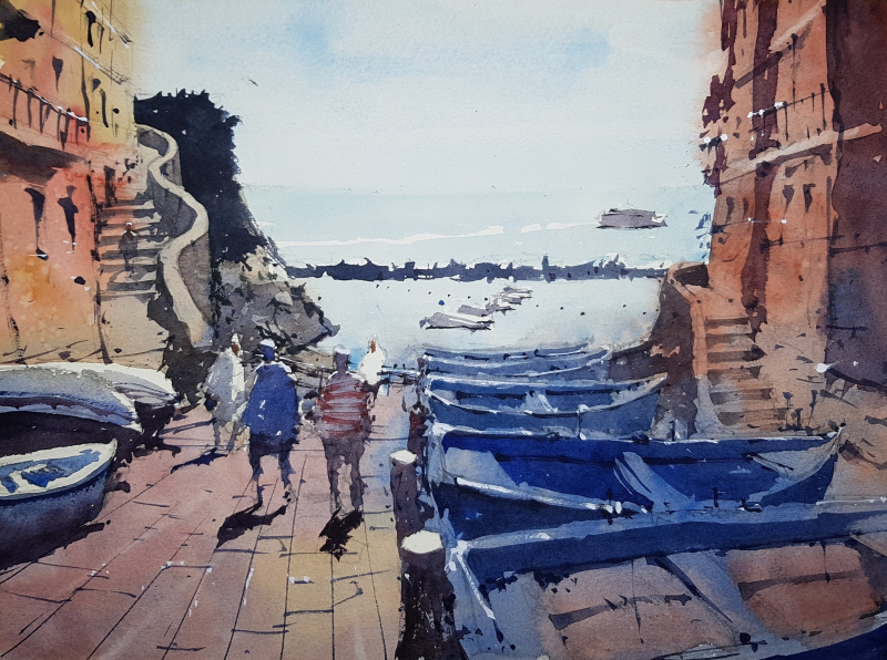 Tim Wilmot online watercolor workshop december 2019 end painting