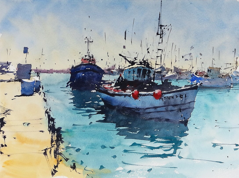 Fishing boats return quartiera T Fishing boats return quartiera T