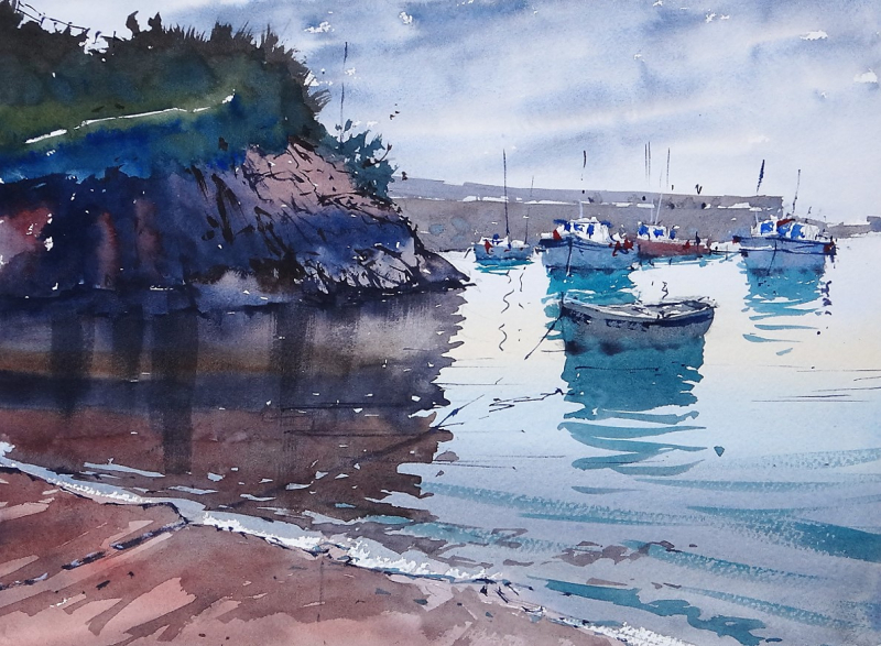Newquay harbour cliffs