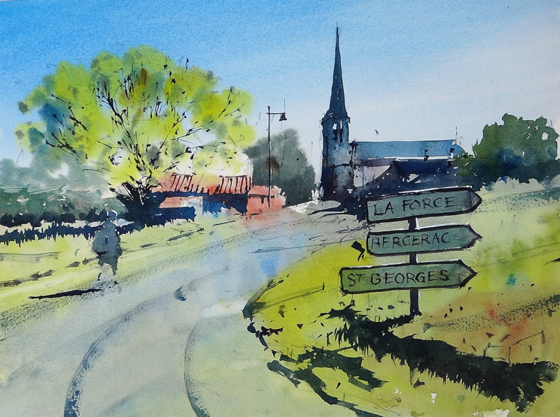 Springtime road to Bergerac