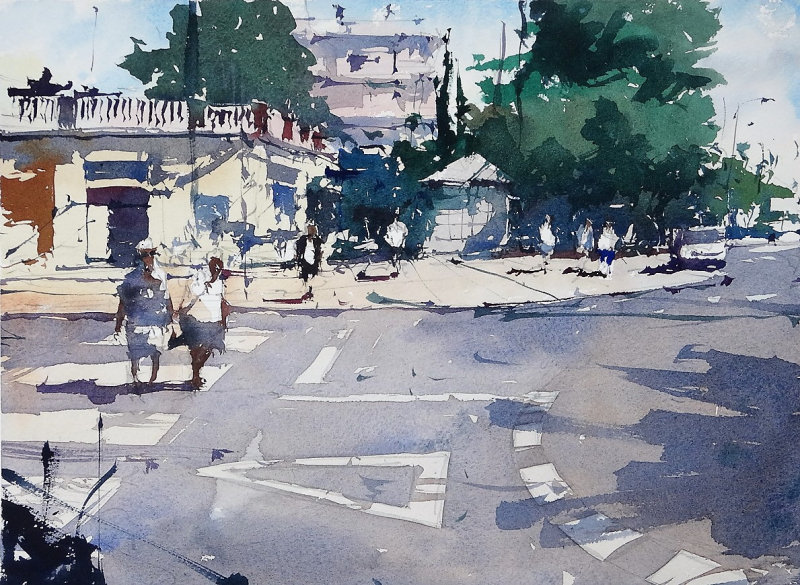 Road Junction Cambrils one brush