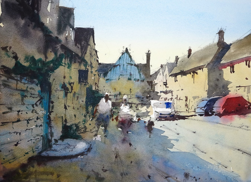 Laycock High Street from the Red Lion