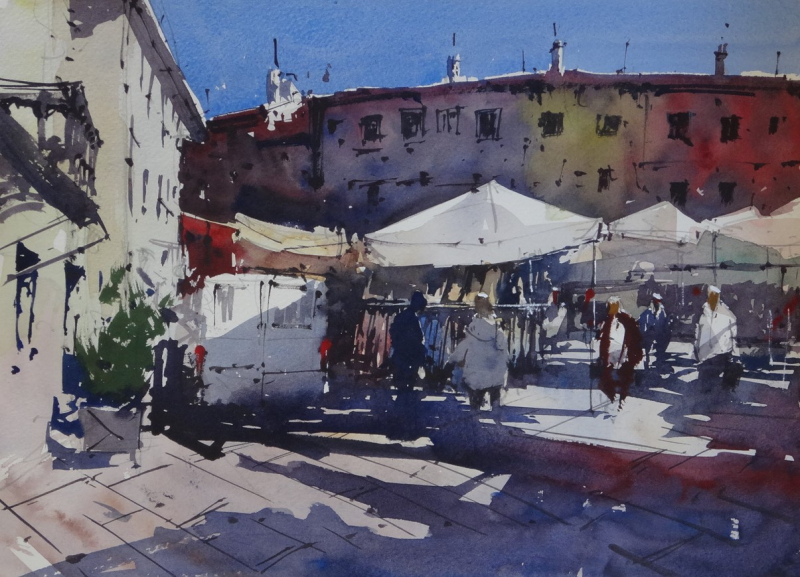 Market day fivizzano sunny piazza Market day fivizzano sunny piazza