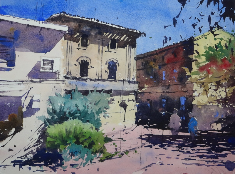 Roof shadows Saint-Seurin-sur-l'Isle