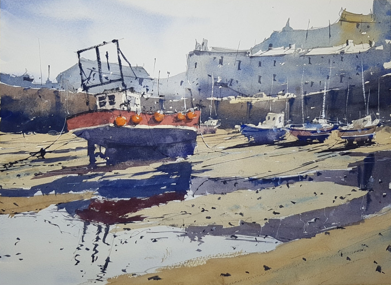 Tenby May 2022 workshop painting by Tim Wilmot
