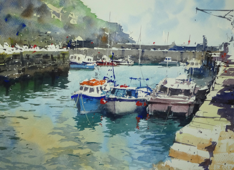3 Fishing Boats Newquay Harbour