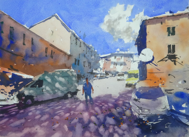 Shade under the trees Via Roma Fivizzano Italy