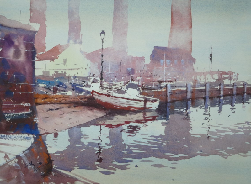 Saltash and Tamar Bridge Misty Morning