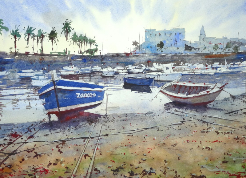 El Charco harbour low tide