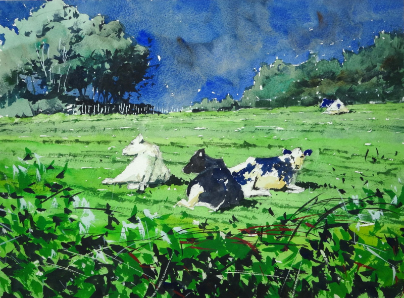 Cows in a Field Workshop Painting May 2024