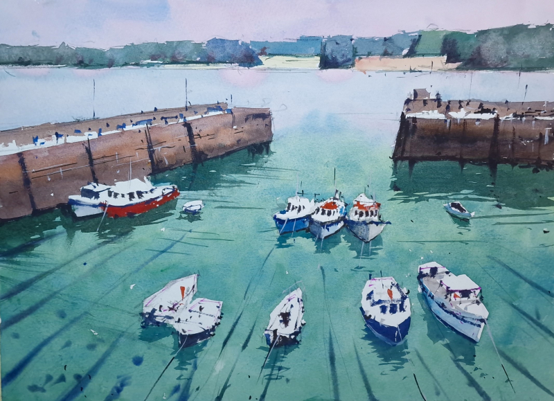 Newquay Harbour from above