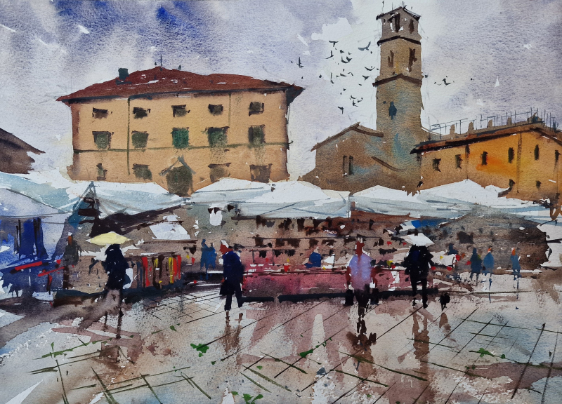 Watermill  Posara  Tuscany  2024  Fivizzano Market Painting