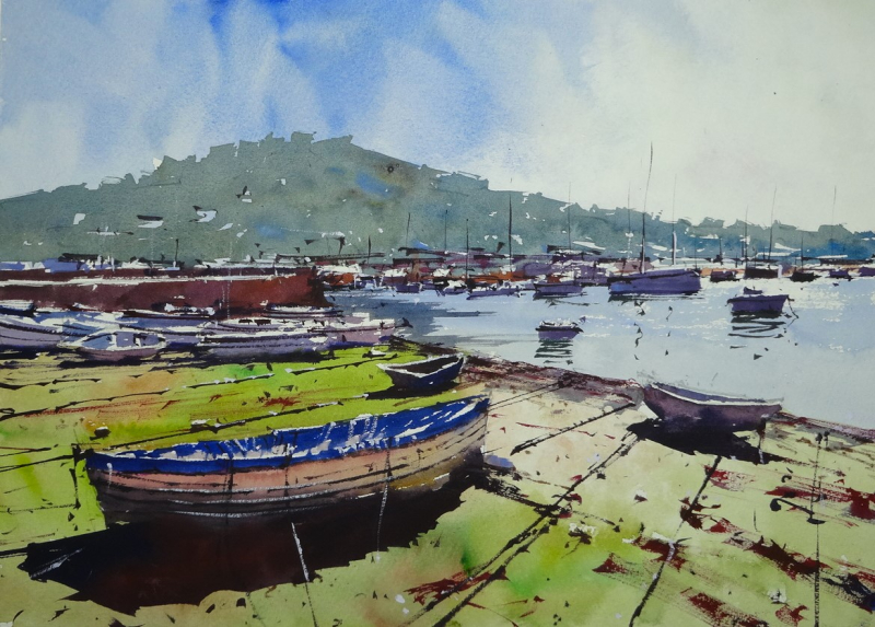 Lone boat  Back Beach Teignmouth