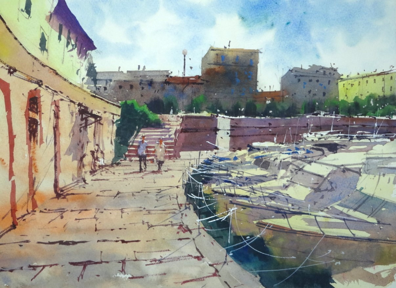 Canal next to Via Scali delle Cantine  Livorno  Italy