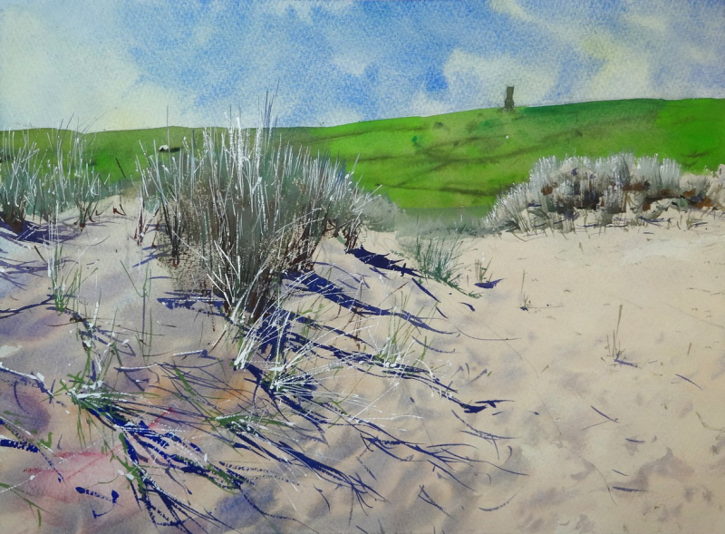 Holywell Bay Sand Dunes to Cubert Common Painting