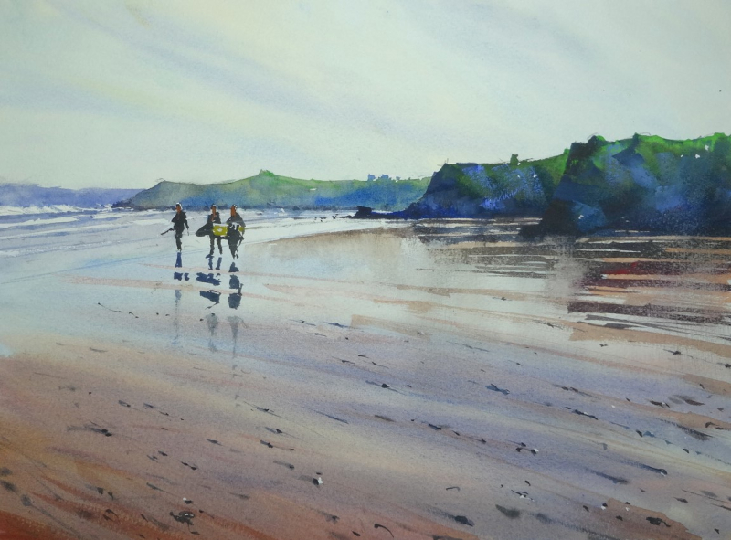 Surfers  Newquay  Cornwall