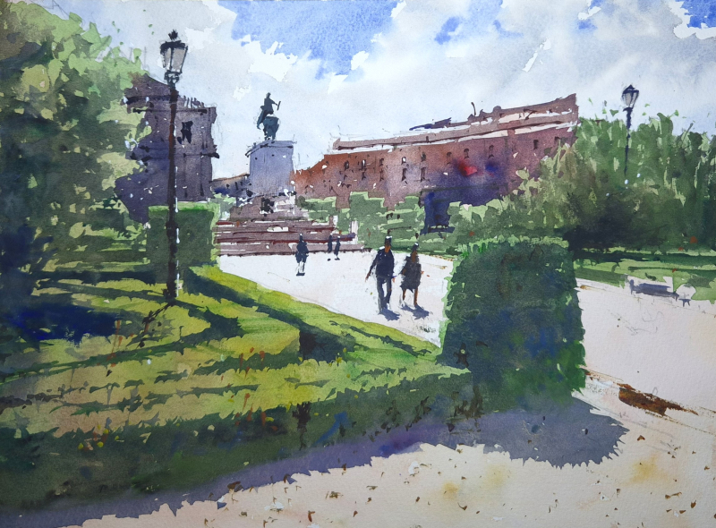 Plaza de Oriente and King Felipe