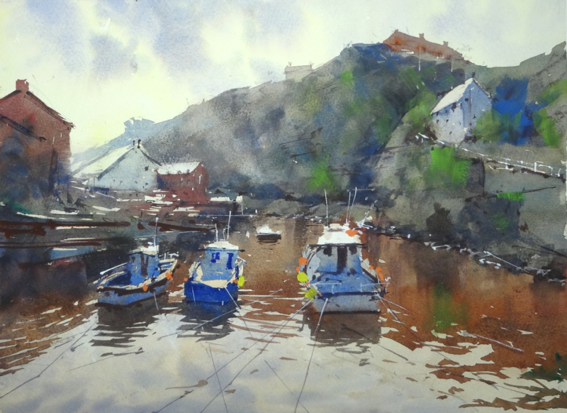 Three Fishing Boats  Staithes  North Yorkshire