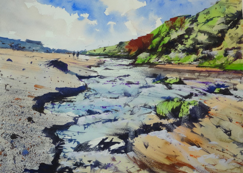 Stream to the Sea Holywell Bay Cornwall Stream to the Sea Holywell Bay Cornwall